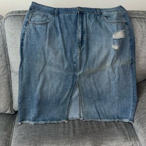 Stone Wash Jean Skirt